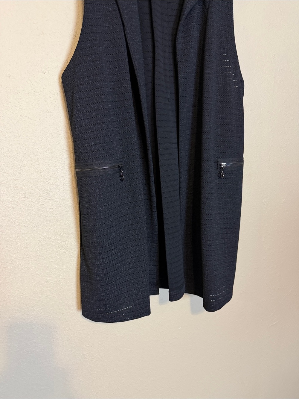 Yushi Open Front Long Line Black Vest Size XL - Picture 3 of 8